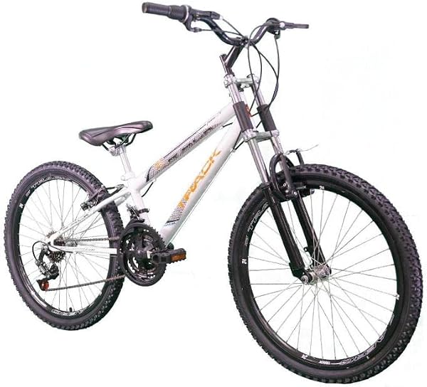 Bicicleta Aro 24 Dragon Fire Branca 21v Suspensao DownHill Track Bikes