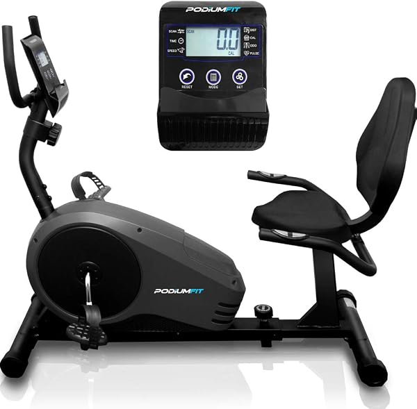 Bicicleta Ergométrica Horizontal PodiumFit H300 Magnética 8 Cargas