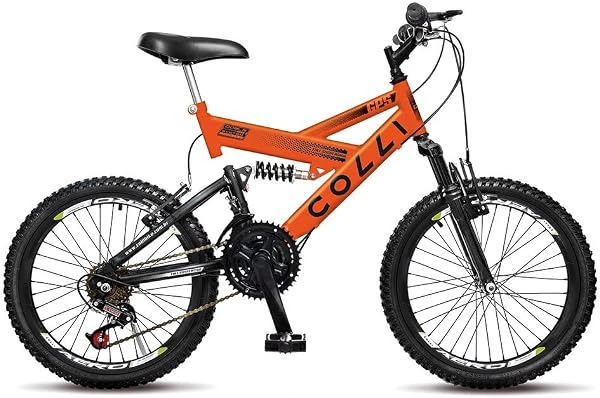 Colli GPS Aro 20 21v Dupla Suspensao Freio V-Brake Laranja Neon
