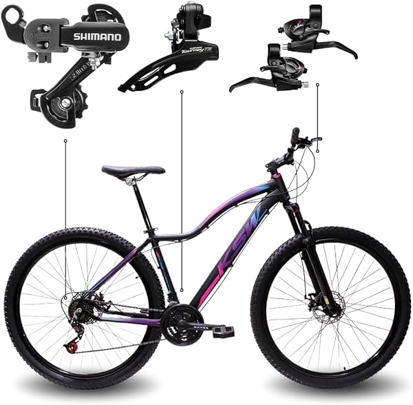 KSW MWZA Aro 29 Feminina Quadro Rebaixado 24v Freio a Disco Mecânico