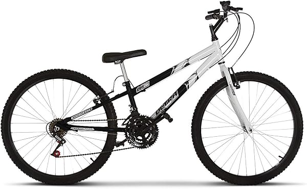 Ultra Bike Bicolor Rebaixada Aro 26 18 Marchas Preto Fosco Branco