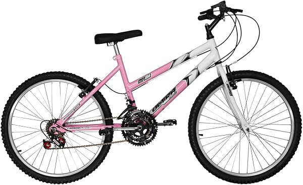 Ultra Bikes Bicolor Aro 24 18v Feminina Rosa Bebe e Branco